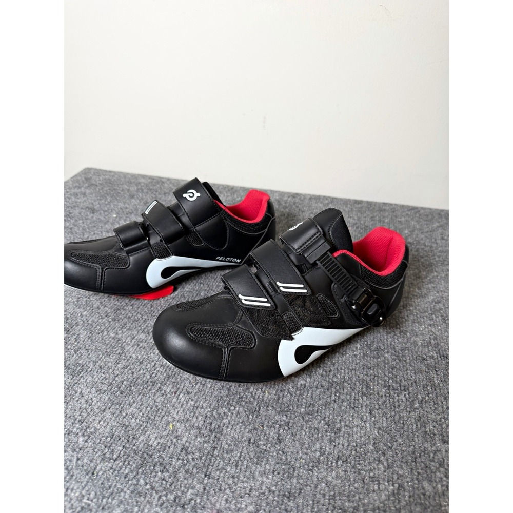 Peloton Cycling Shoes Hook & Loop Straps 3-Bolt Compatible EU 42 Black/Red